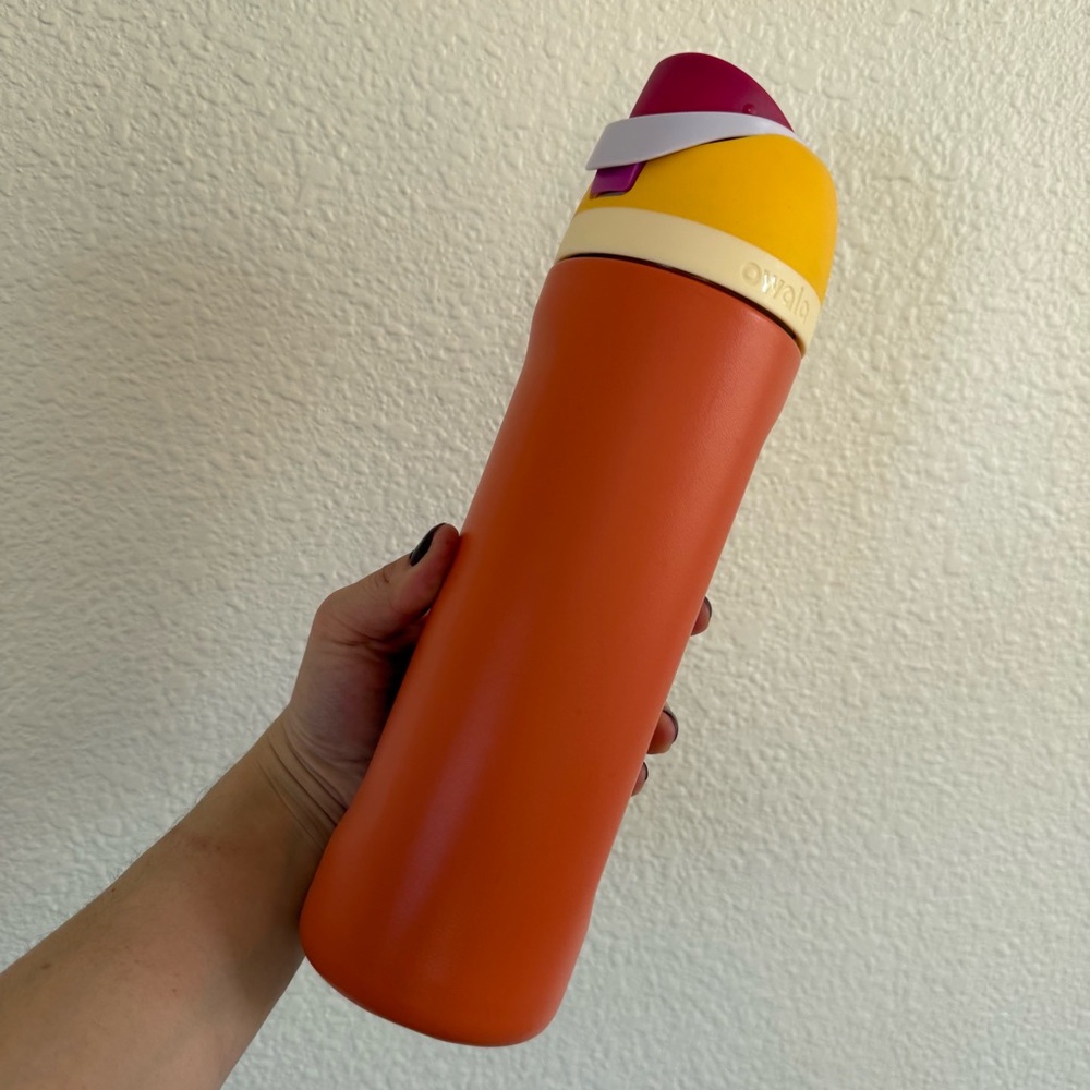 Owala Insulated Water Bottle - Orange with Yellow & Pink Lid 24 oz